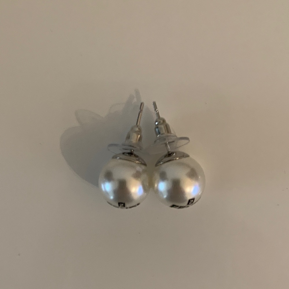 Fendi Style Pearl Earrings - Picture 2 of 5